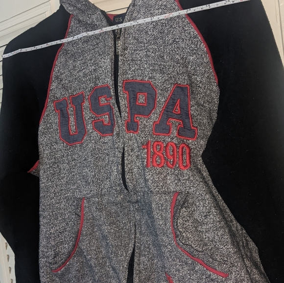 US Polo Association sherpa-lined hoodie jacket kids sz 10/12 - Picture 1 of 3